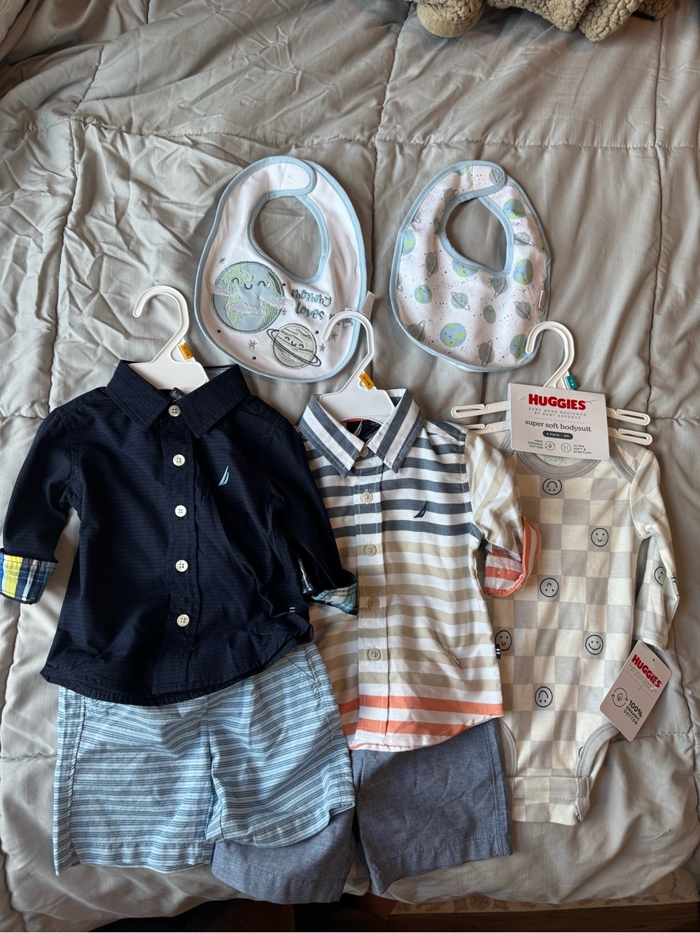 Baby Boy 3 month Bundle - Shirt, Shorts, Bodysuit, Bibs
